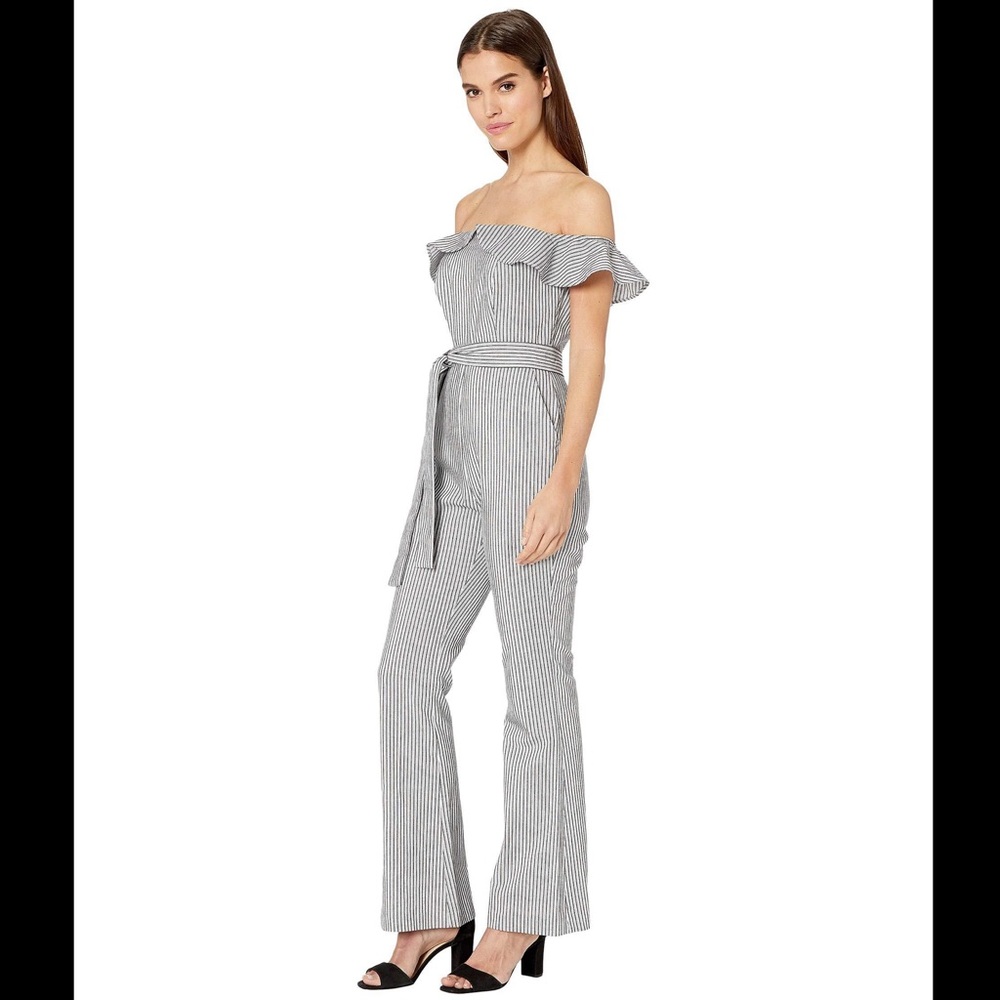 BCBGeneration Railroad Stripe‎ Strapless Jumpsuit